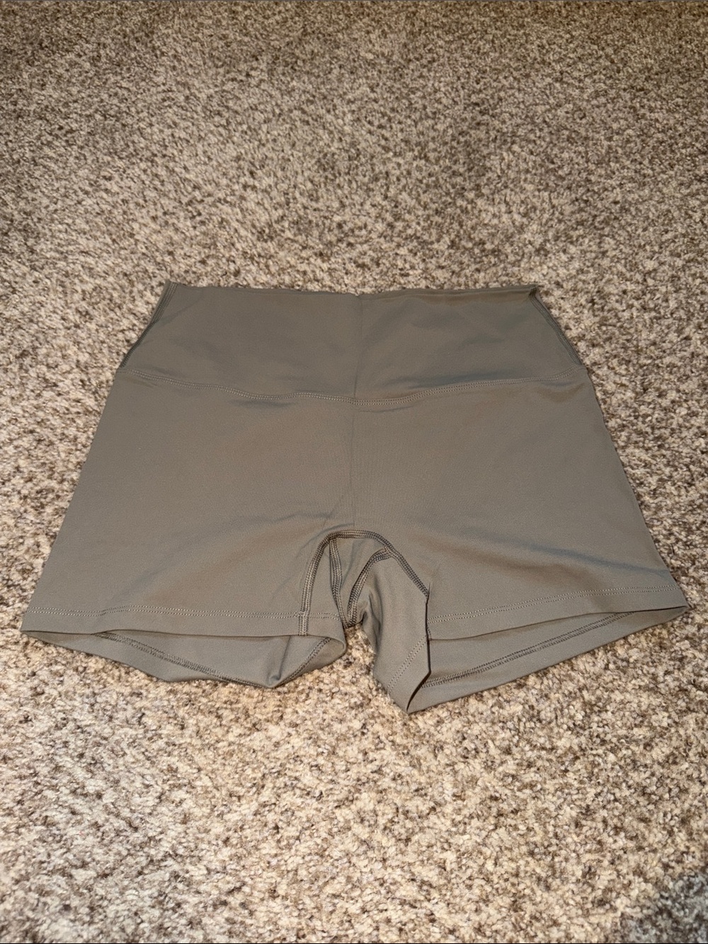 Yogalicious High-Waist Olive Green Workout Shorts